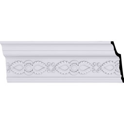 Ekena Millwork - MLD05X03X05LO - Endurathane Logan Crown Moulding, 5"H x 3 1/4"P x 5 7/8"F x 94 1/2"L, (5 1/2" Repeat), Factory Primed