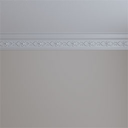 Ekena Millwork - MLD05X03X05LO - Endurathane Logan Crown Moulding, 5"H x 3 1/4"P x 5 7/8"F x 94 1/2"L, (5 1/2" Repeat), Factory Primed