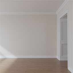 Ekena Millwork - MLD05X03X05LO - Endurathane Logan Crown Moulding, 5"H x 3 1/4"P x 5 7/8"F x 94 1/2"L, (5 1/2" Repeat), Factory Primed