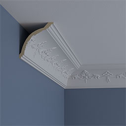 Ekena Millwork - MLD04X04X05SY - Endurathane Sydney Crown Moulding, 4 1/4"H x 4 1/8"P x 5 7/8"F x 94 1/2"L, (8" Repeat), Factory Primed