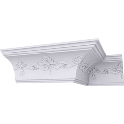 Ekena Millwork - MLD04X04X05SY - Endurathane Sydney Crown Moulding, 4 1/4"H x 4 1/8"P x 5 7/8"F x 94 1/2"L, (8" Repeat), Factory Primed