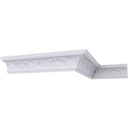 Ekena Millwork - MLD04X04X06VE - Endurathane Versailles Crown Moulding, 4 3/8"H x 4"P x 5 7/8"F x 94 1/2"L, (9 5/8" Repeat), Factory Primed