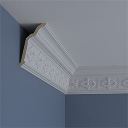 Ekena Millwork - MLD05X03X05VI - Endurathane Victorian Crown Moulding, 5 1/8"H x 3 1/8"P x 5 7/8"F x 94 1/2"L, (4" Repeat), Factory Primed