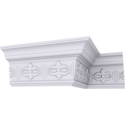 Ekena Millwork - MLD05X03X05VI - Endurathane Victorian Crown Moulding, 5 1/8"H x 3 1/8"P x 5 7/8"F x 94 1/2"L, (4" Repeat), Factory Primed