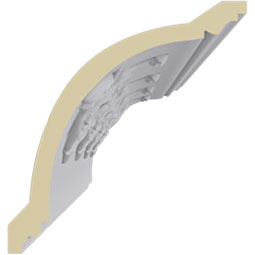 Ekena Millwork - MLD04X04X06NE - Endurathane Nevio Crown Moulding, 4 5/8"H x 4 3/8"P x 6 3/8"F x 94 1/2"L, (7 7/8" Repeat), Factory Primed