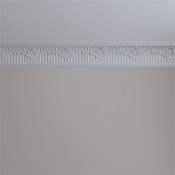 Ekena Millwork - MLD04X04X06NE - Endurathane Nevio Crown Moulding, 4 5/8"H x 4 3/8"P x 6 3/8"F x 94 1/2"L, (7 7/8" Repeat), Factory Primed