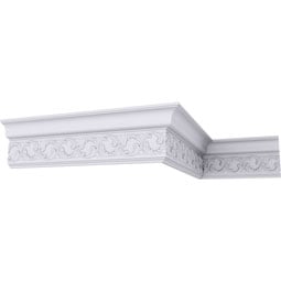 Ekena Millwork - MLD06X02X06RI - Endurathane Richmond Crown Moulding, 6"H x 2 7/8"P x 6 1/2"F x 94 1/2"L, (5" Repeat), Factory Primed