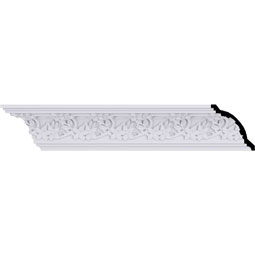 Ekena Millwork - MLD04X04X06FL - Endurathane Floral Crown Moulding, 4 3/4"H x 4 1/2"P x 6 5/8"F x 94 1/2"L, (3 7/8" Repeat), Factory Primed