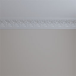 Ekena Millwork - MLD04X04X06FL - Endurathane Floral Crown Moulding, 4 3/4"H x 4 1/2"P x 6 5/8"F x 94 1/2"L, (3 7/8" Repeat), Factory Primed