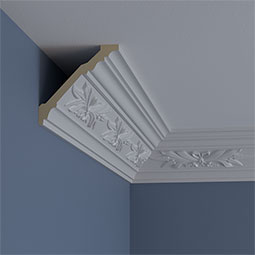 Ekena Millwork - MLD04X04X06HA - Endurathane Harvest Crown Moulding, 4 5/8"H x 4 3/4"P x 6 5/8"F x 94 1/2"L, (11 3/4" Repeat), Factory Primed