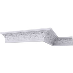 Ekena Millwork - MLD04X04X06KI - Endurathane Kinsley Crown Moulding, 4 3/4"H x 4 3/4"P x 6 3/4"F x 94 1/2"L, (6 7/8" Repeat), Factory Primed