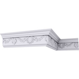 Ekena Millwork - MLD06X03X07SH - Endurathane Shell Crown Moulding, 6 1/4"H x 3 3/8"P x 7"F x 94 1/2"L, (16" Repeat), Factory Primed
