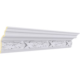 Ekena Millwork - MLD07X05X08DU - Endurathane Dublin Crown Moulding, 7 1/4"H x 5 3/8"P x 8 5/8"F x 94 1/2"L, (9 5/8" Repeat), Factory Primed