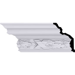 Ekena Millwork - MLD07X05X08DU - Endurathane Dublin Crown Moulding, 7 1/4"H x 5 3/8"P x 8 5/8"F x 94 1/2"L, (9 5/8" Repeat), Factory Primed
