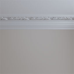 Ekena Millwork - MLD07X05X08DU - Endurathane Dublin Crown Moulding, 7 1/4"H x 5 3/8"P x 8 5/8"F x 94 1/2"L, (9 5/8" Repeat), Factory Primed