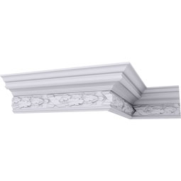 Ekena Millwork - MLD07X05X08DU - Endurathane Dublin Crown Moulding, 7 1/4"H x 5 3/8"P x 8 5/8"F x 94 1/2"L, (9 5/8" Repeat), Factory Primed