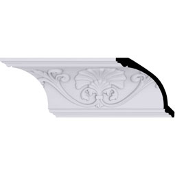 Ekena Millwork - MLD06X06X08CN - Endurathane Cornelia Crown Moulding, 6 3/8"H x 6 1/4"P x 8 5/8"F x 94 1/2"L, (18 7/8" Repeat), Factory Primed