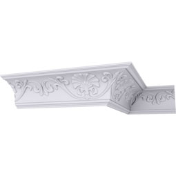 Ekena Millwork - MLD06X06X08CN - Endurathane Cornelia Crown Moulding, 6 3/8"H x 6 1/4"P x 8 5/8"F x 94 1/2"L, (18 7/8" Repeat), Factory Primed