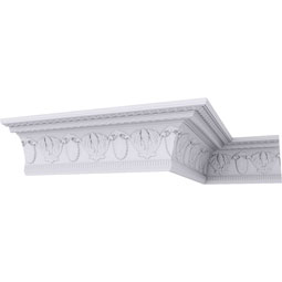 Ekena Millwork - MLD06X05X08HA - Endurathane Harvest Crown Moulding, 6 3/4"H x 5 7/8"P x 8 7/8"F x 94 1/2"L, (6 1/2" Repeat), Factory Primed