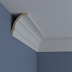 Ekena Millwork - MLD04X03X04AD - Endurathane Adonis Crown Moulding, 4 3/4"H x 3 1/2"P x 5 7/8"F x 94 1/2"L, Factory Primed