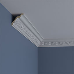 Ekena Millwork - MLD02X02X03BT - Endurathane Butterfly Crown Moulding, 2 1/2"H x 2 1/2"P x 3 5/8"F x 94 1/2"L, (2 1/2" Repeat), Factory Primed