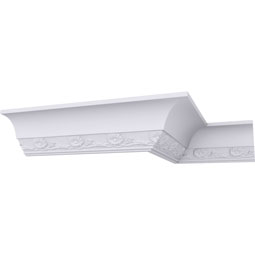 Ekena Millwork - MLD02X03X03DY - Endurathane Dylan Spring Crown Moulding, 2 5/8"H x 3 1/8"P x 3 7/8"F x 94 1/2"L, (3" Repeat), Factory Primed