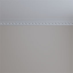 Ekena Millwork - MLD03X02X03IR - Endurathane Irwin Crown Moulding, 3 1/8"H x 2 3/8"P x 3 7/8"F x 94 1/2"L, (2" Repeat), Factory Primed