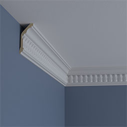 Ekena Millwork - MLD03X01X03CF - Endurathane Chaffin Crown Moulding, 3 5/8"H x 1 5/8"P x 3 7/8"F x 94 1/2"L, (1" Repeat), Factory Primed