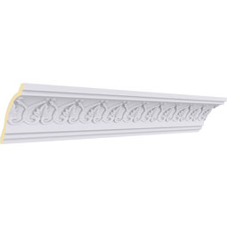 Ekena Millwork - MLD03X03X04RH - Endurathane Rachelle Crown Moulding, 3"H x 3"P x 4 1/4"F x 94 1/2"L, (1 3/4" Repeat), Factory Primed