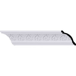 Ekena Millwork - MLD03X03X04RH - Endurathane Rachelle Crown Moulding, 3"H x 3"P x 4 1/4"F x 94 1/2"L, (1 3/4" Repeat), Factory Primed