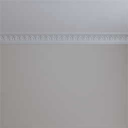 Ekena Millwork - MLD03X03X04RH - Endurathane Rachelle Crown Moulding, 3"H x 3"P x 4 1/4"F x 94 1/2"L, (1 3/4" Repeat), Factory Primed