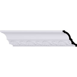 Ekena Millwork - MLD03X02X04LT - Endurathane Leaf Twist Crown Moulding, 3 1/4"H x 2 7/8"P x 4 3/8"F x 94 1/2"L, (3 1/4" Repeat), Factory Primed
