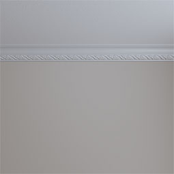 Ekena Millwork - MLD03X02X04LT - Endurathane Leaf Twist Crown Moulding, 3 1/4"H x 2 7/8"P x 4 3/8"F x 94 1/2"L, (3 1/4" Repeat), Factory Primed