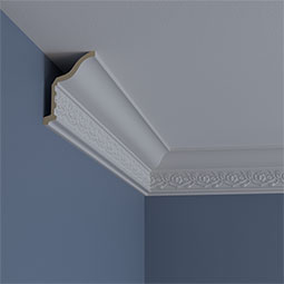 Ekena Millwork - MLD03X02X04AG - Endurathane Augusta Crown Moulding, 3 7/8"H x 2 3/4"P x 4 3/4"F x 94 1/2"L, (2 1/2" Repeat), Factory Primed