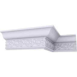 Ekena Millwork - MLD03X02X04AG - Endurathane Augusta Crown Moulding, 3 7/8"H x 2 3/4"P x 4 3/4"F x 94 1/2"L, (2 1/2" Repeat), Factory Primed