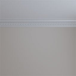 Ekena Millwork - MLD03X03X05LD - Endurathane Landon Crown Moulding, 3 1/2"H x 3 5/8"P x 5 1/8"F x 94 1/2"L, (1 3/8" Repeat), Factory Primed