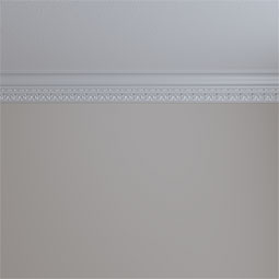 Ekena Millwork - MLD04X03X05LS - Endurathane Leslie Crown Moulding, 4"H x 3 1/4"P x 5 1/8"F x 94 1/2"L, (1 7/8" Repeat), Factory Primed