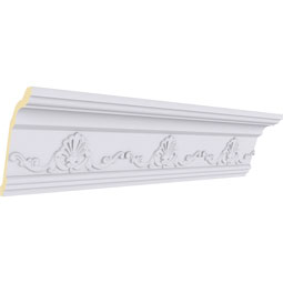 Ekena Millwork - MLD04X04X05VE - Endurathane Versailles Crown Moulding, 4 3/8"H x 3 1/4"P x 5 3/8"F x 94 1/2"L, (6 1/2" Repeat), Factory Primed