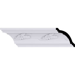 Ekena Millwork - MLD04X04X05LT - Endurathane Leaf Twist Crown Moulding, 4"H x 4"P x 5 5/8"F x 94 1/2"L, (6" Repeat), Factory Primed