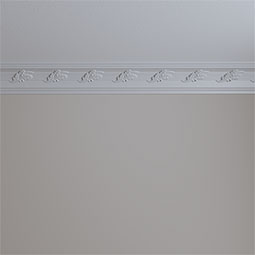 Ekena Millwork - MLD04X04X05LT - Endurathane Leaf Twist Crown Moulding, 4"H x 4"P x 5 5/8"F x 94 1/2"L, (6" Repeat), Factory Primed
