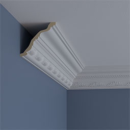 Ekena Millwork - MLD03X04X05CH - Endurathane Chesterfield Running Rope Crown Moulding, 3 7/8"H x 4 1/8"P x 5 3/4"F x 94 1/2"L, (3 7/8" Repeat), Factory Primed