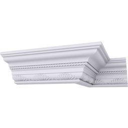 Ekena Millwork - MLD03X04X05CH - Endurathane Chesterfield Running Rope Crown Moulding, 3 7/8"H x 4 1/8"P x 5 3/4"F x 94 1/2"L, (3 7/8" Repeat), Factory Primed