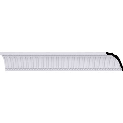 Ekena Millwork - MLD05X05X06DE - Endurathane CoveDentil with Bead Crown Moulding, 4 3/4"H x 4 1/4"P x 6 1/8"F x 94 1/2"L, (1 1/8" Repeat), Factory Primed