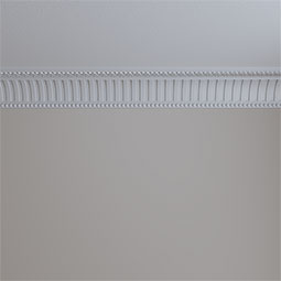 Ekena Millwork - MLD05X05X06DE - Endurathane CoveDentil with Bead Crown Moulding, 4 3/4"H x 4 1/4"P x 6 1/8"F x 94 1/2"L, (1 1/8" Repeat), Factory Primed