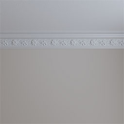 Ekena Millwork - MLD05X03X06FD - Endurathane Flowing Wind Crown Moulding, 5 1/8"H x 3 3/8"P x 6 1/4"F x 94 1/2"L, (6 1/4" Repeat), Factory Primed