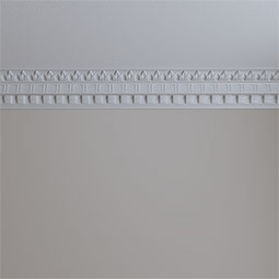 Ekena Millwork - MLD05X03X06DE - Endurathane Dentil and Leaf Crown Moulding, 5"H x 3 7/8"P x 6 3/8"F x 94 1/2"L, (2" Repeat), Factory Primed