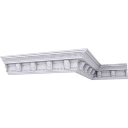 Ekena Millwork - MLD04X04X06MC - Endurathane Marcus Crown Moulding, 4 7/8"H x 4 1/4"P x 6 1/2"F x 94 1/2"L, (4 3/4" Repeat), Factory Primed