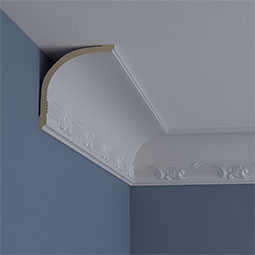 Ekena Millwork - MLD05X04X07WN - Endurathane Winston Cove Crown Moulding, 4 7/8"H x 4 1/2"P x 6 5/8"F x 94 1/2"L, (6 1/4" Repeat), Factory Primed