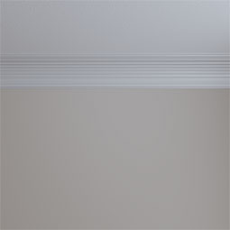 Ekena Millwork - MLD06X06X09FO - Endurathane Foster Cove Crown Moulding, 6 1/4"H x 6 1/2"P x 9"F x 94 1/2"L, Factory Primed