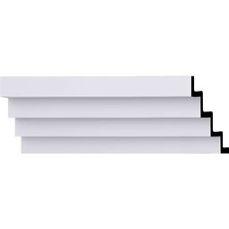 Ekena Millwork - MLD07X08X11ER - Endurathane Eris Step Crown Moulding, 7 5/8"H x 8 1/8"P x 11"F x 94 1/2"L, Factory Primed